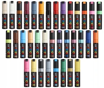 UNI Marķeris Posca PC-7M, baltas, 6 vnt
