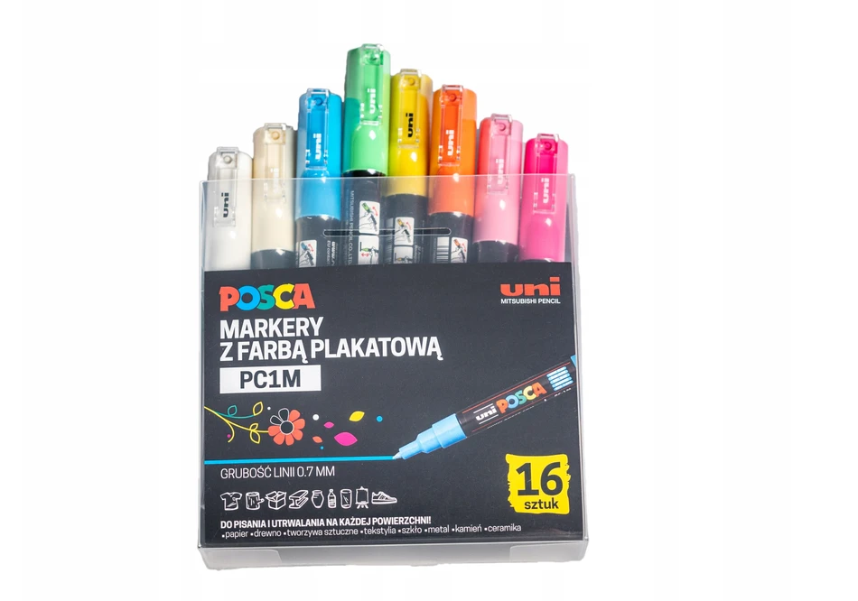 Uni Posca Markeriai Uni Ball Posca PC-1M, 16 vnt.