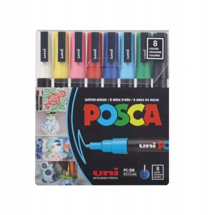 Uni Posca Markeriai Uni-Ball Posca PC-3M, 8 vnt.