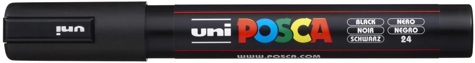 Uni Posca PC-5M plakato dažų žymeklis, apvalus, 1,8-2,5 mm, juodas
