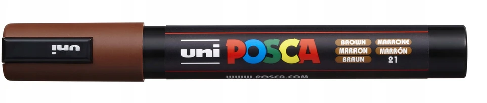 UNI Žymeklis - POSCA - PC-5M - 1.8 - 2,5 mm - 6 vienetų rinkinys - Rudas