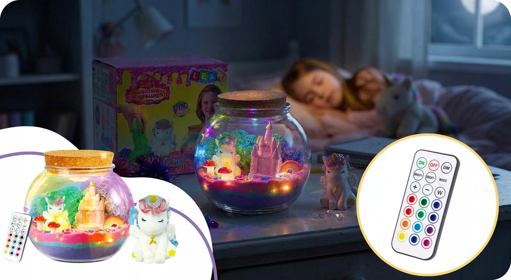Unicorn Creative Kit Girls Night Light Kinetic Sand, DIY