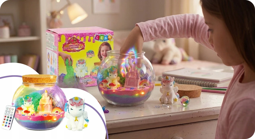 Unicorn Creative Kit Girls Night Light Kinetic Sand, DIY
