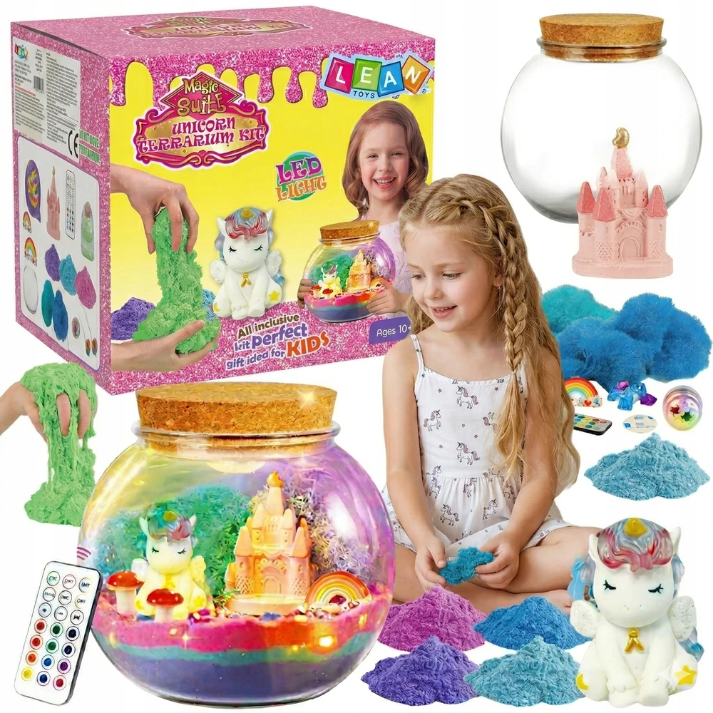 Unicorn Creative Kit Girls Night Light Kinetic Sand, DIY