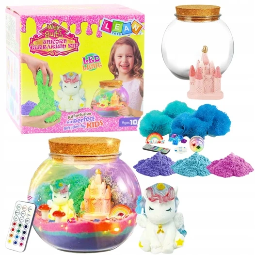 Unicorn Creative Kit Girls Night Light Kinetic Sand, DIY