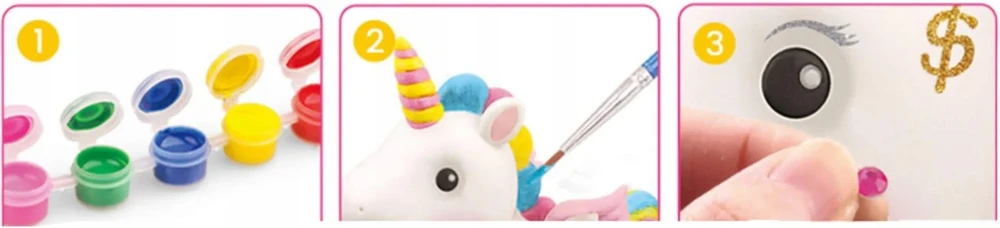 UNICORN PIGGY BANK STOVĖLIS VAIKAMS KŪRYBINIAI FIGŪRŲ DAŽŲ lipdukai