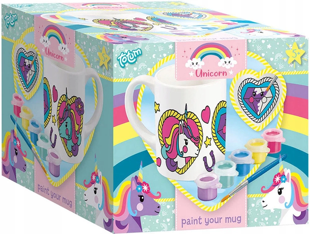 Scholastic Us Totum UNICORN PUODYLIS UNICORN keraminis puodelis, skirtas dažyti Unicorn dažais