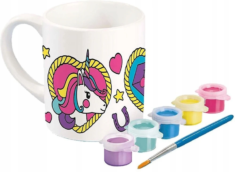 Scholastic Us Totum UNICORN PUODYLIS UNICORN keraminis puodelis, skirtas dažyti Unicorn dažais