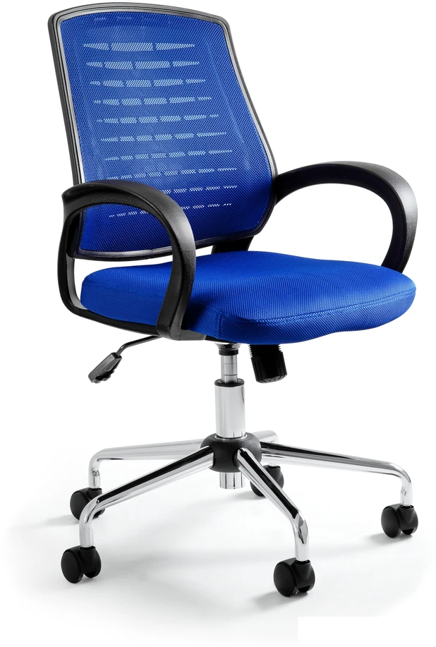 Unique Ergonomiška mėlyna biuro kėdė su atlošu ir ratukais
