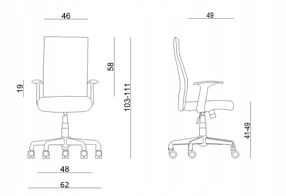 Unique Fotel Biurowy NOIRLUX Pilka Obrotowy Ergonomiczny Krzesło Komputerowe 130kg