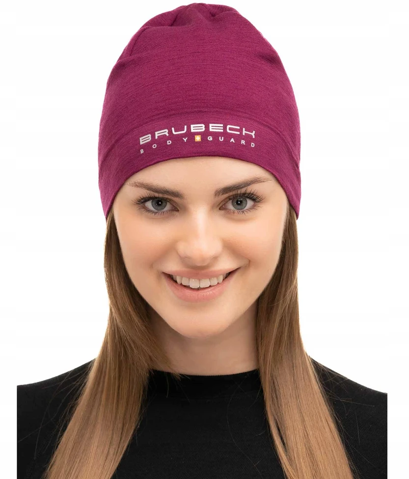 Unisex dvisluoksnė vilnonė kepurė EXTREME WOOL BRUBECK PLUM S/M