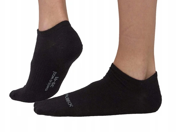 UNISEX TRUMPOS KOJINĖS BRUBECK MERINO VILNOS JUODOS 42-44