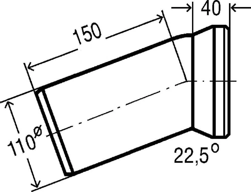 WC pajungimo alkūnė Viega, d100, 22.5°
