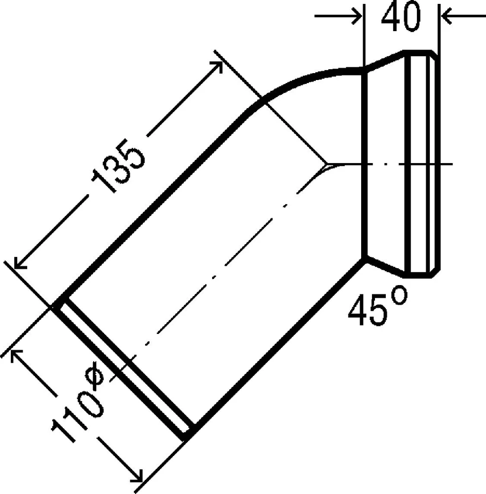 WC pajungimo alkūnė Viega, d100, 22.5°