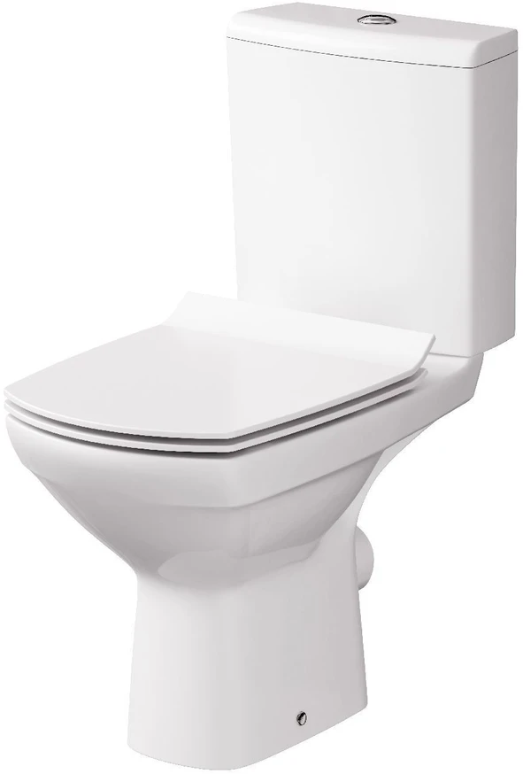 Unitazo komplektas CERSANIT PARVA CLEAN ON, horizontalus, su lėtaeigiu dangčiu, apat. pajungimas