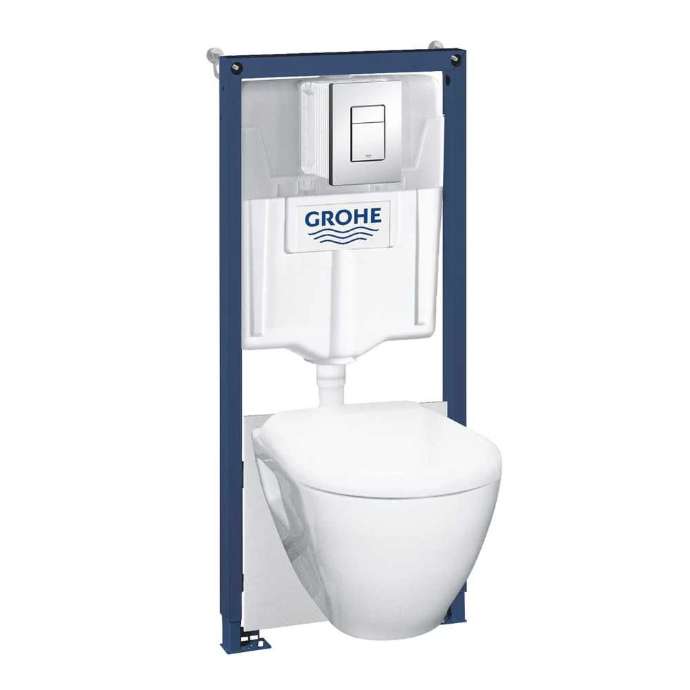 Potinkinis WC komplektas Grohe Serel 5in1 39468000 (unitazas, sėdynė, rėmas, tvirtinimai, mygtukas)