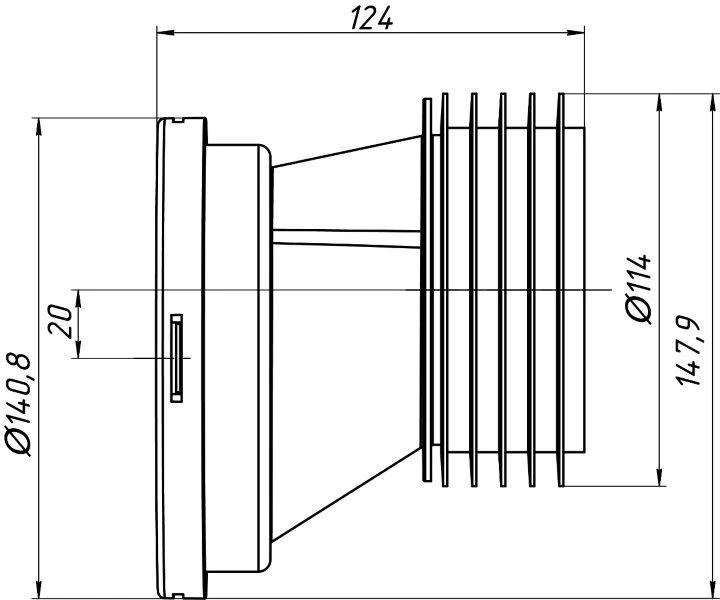 Ani_Plast Unitazo alkūnė Ani Plast W0420, Ø 114 mm