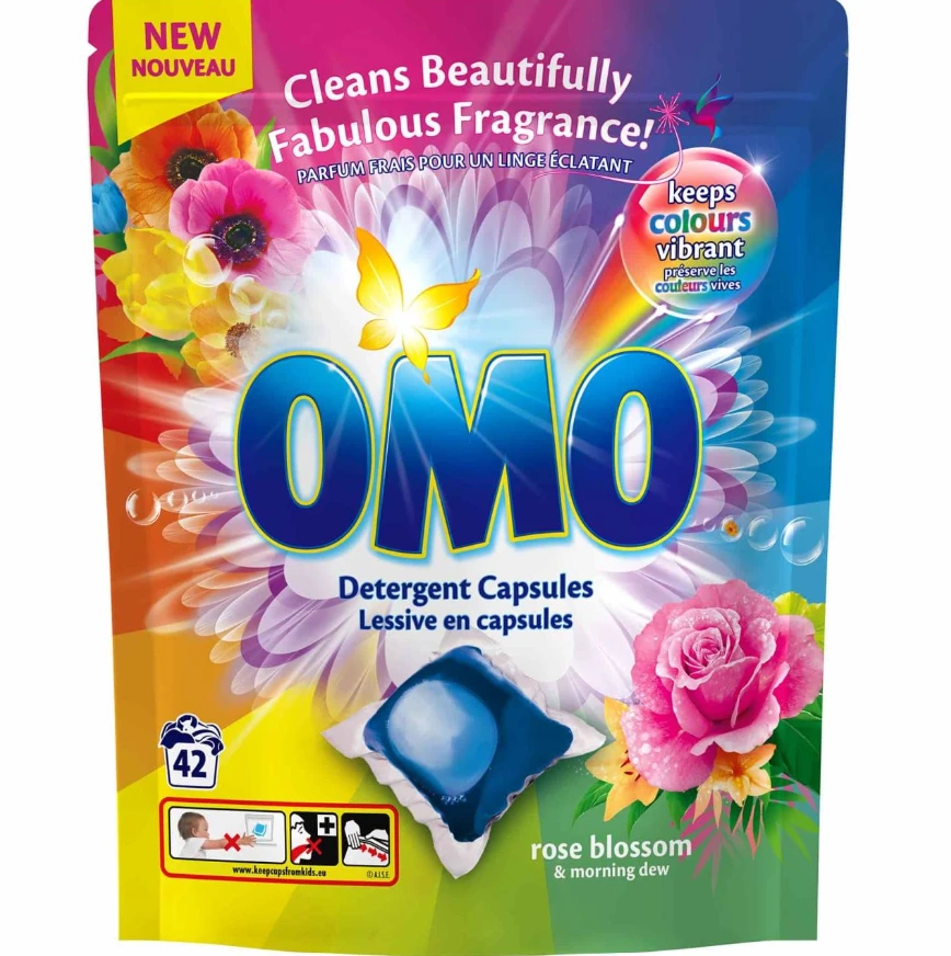 KAPSULĖS SKALBIMO OMO Baltas ORCHID 42VNT