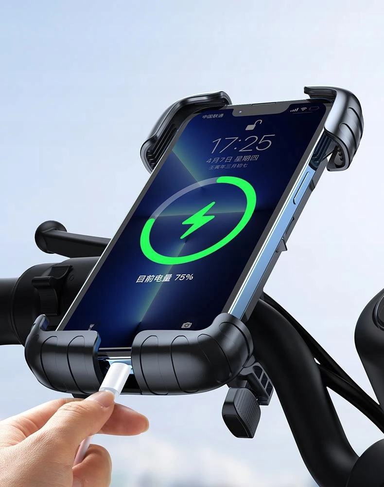 Universalus 360° dviračio telefono laikiklis, atsparus smūgiams, tvirtas išmaniesiems telefonams