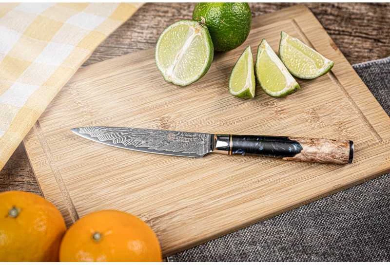 Universalus Damasko plieno peilis Kamazaki KZI101KN, 13 cm