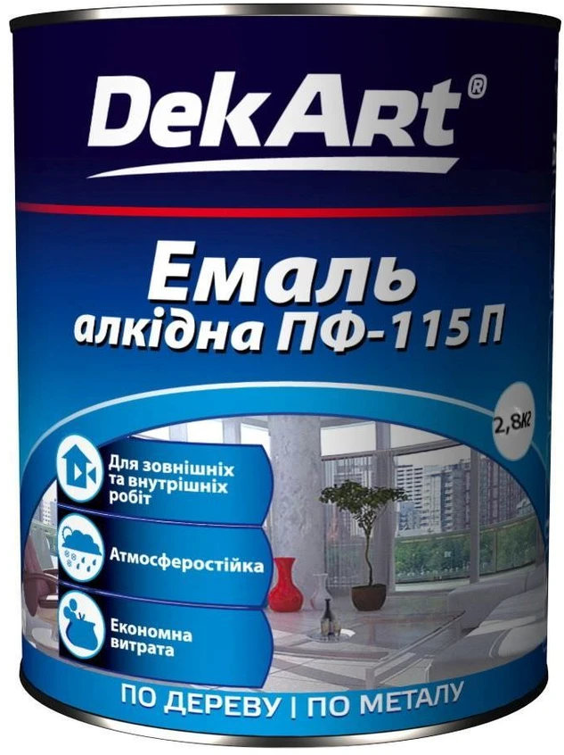 Alkidinė emalė DekART PF-115P, vyšninė, 2.8kg