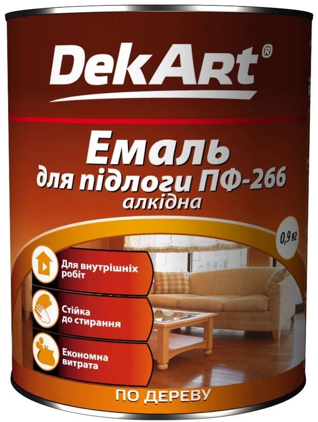 Alkidinė emalė DEKART PF-115P, geltonai ruda, 0.9kg