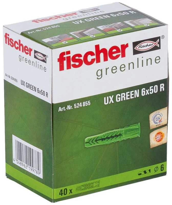 Fischer Universalus kaištis UX žalias 6 x 50 R su žiedeliu 40 vnt.