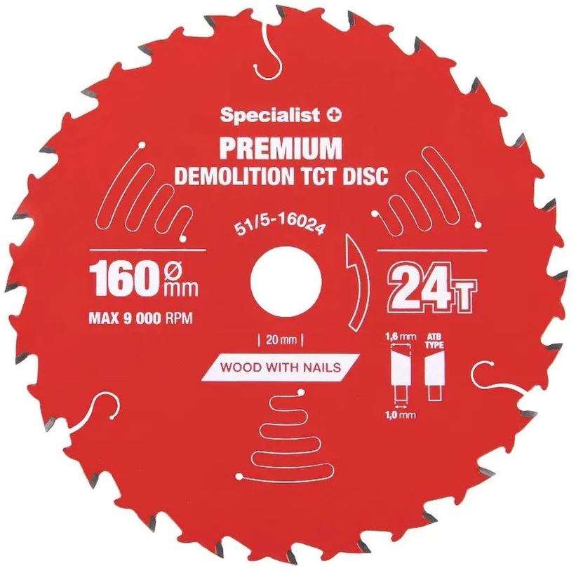 Universalus pjovimo diskas SPECIALIST+ Premium, 160 x 1,6 x 20 mm, 48 dantų, 0°, TCT