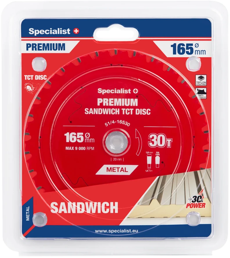 Universalus pjovimo diskas SPECIALIST+ Premium, 165 x 1,6 x 20 mm, 48 dantų, 0°, TCT