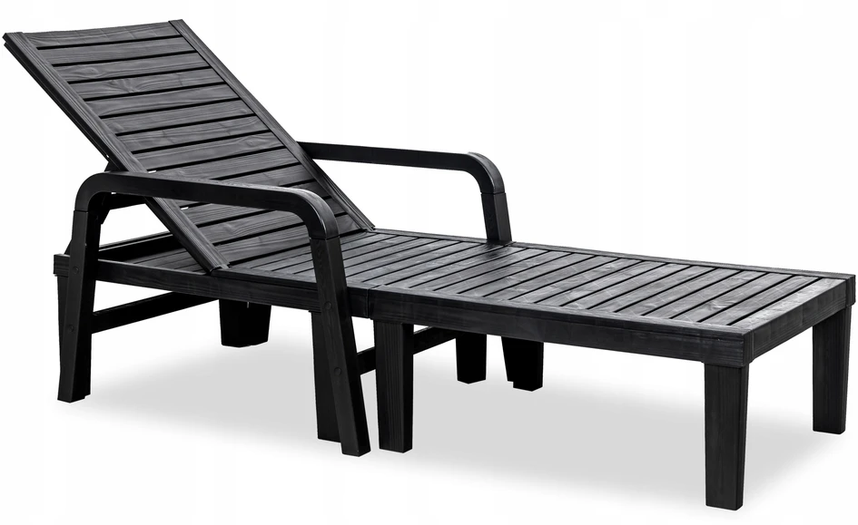 Universalus sodo gultas Sapphire, 191x60x33 cm, juodas