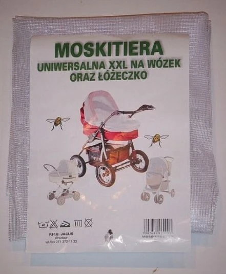 Universalus tinklelis nuo uodų vežimėliui ir lovelei, tinklelis nuo vabzdžių, lenkiška prekė