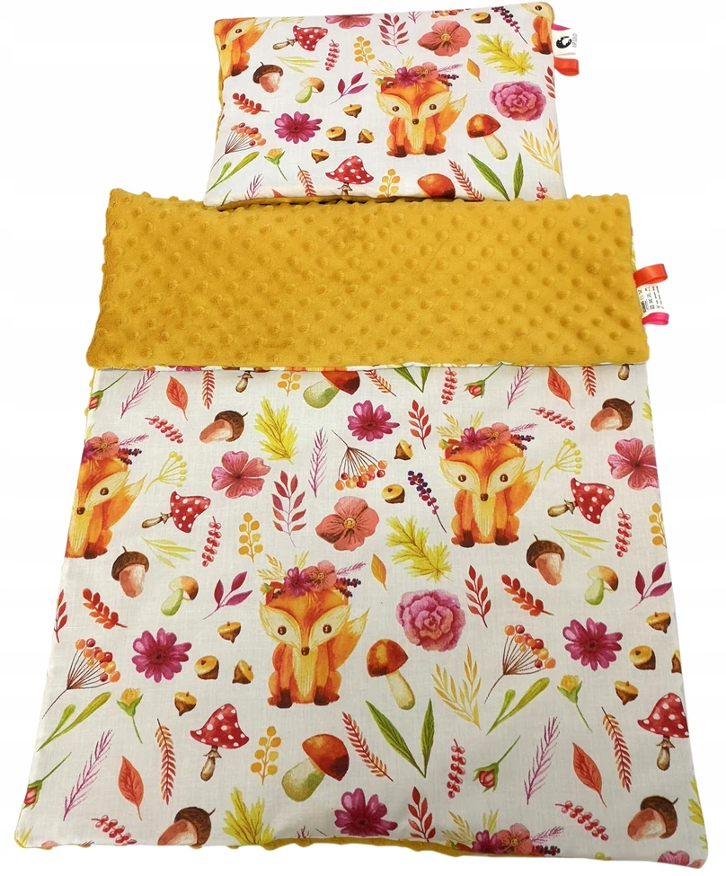 Uplilo LiLo KOMPLET POŚCIELI MINKY do wózka kocyk 50x75 poduszka 25x35 medvilnė 2el
