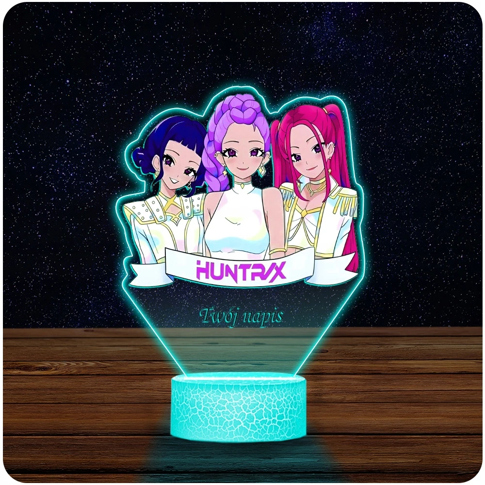 Upominki_Pl 3D LED naktinė lemputė Huntrix K-pop Demonų medžiotojai Rumi Mira Zoey