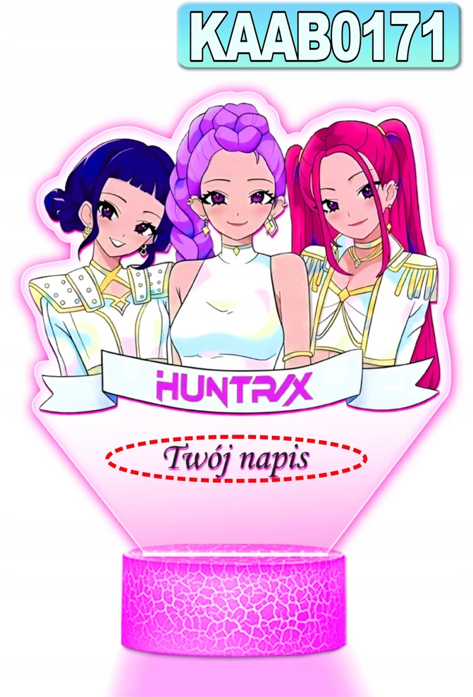Upominki_Pl 3D LED naktinė lemputė Huntrix K-pop Demonų medžiotojai Rumi Mira Zoey