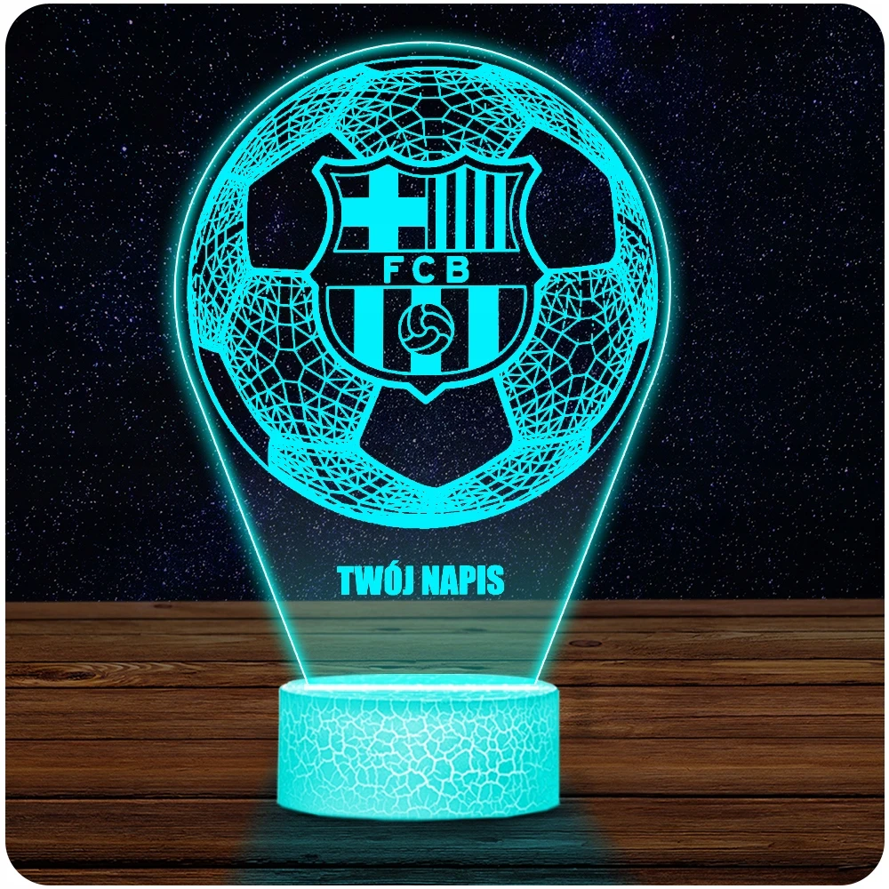 Upominki_Pl FC Barcelona 3D LED naktinė lempa su RGB vardo dovana Kalėdų gimtadienio proga