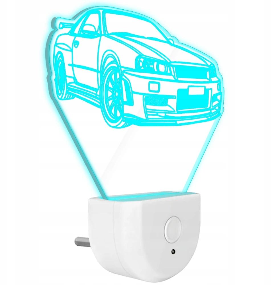Upominki_Pl Lampka Nocna LED dla Dzieci NISSAN SKYLINE AUTO kontaktu gniazdka CZUJNIK