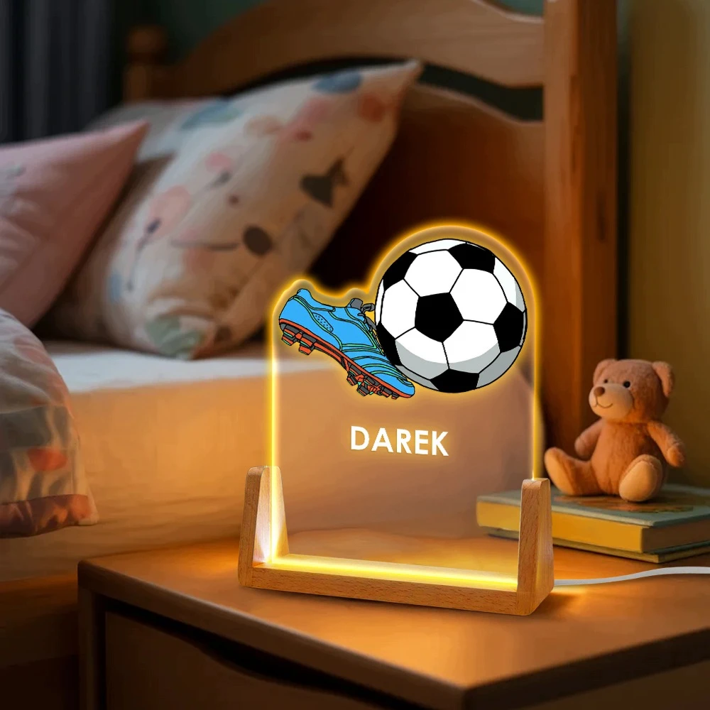 Upominki_Pl LED naktinė lempa FUTBOLO KAMŠČIAI Dovana vaiko gimtadieniui FUTBOLO ŽAIDĖJUI