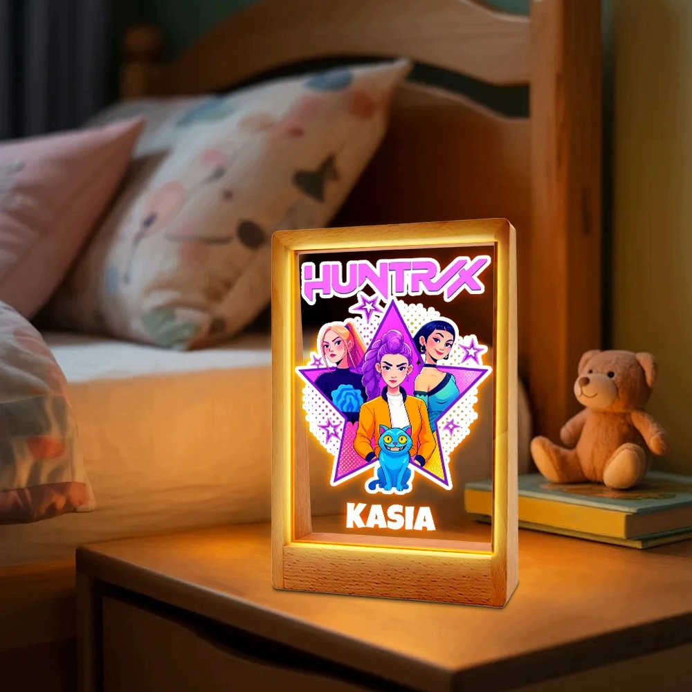 Upominki_Pl LED naktinė lempa Huntrix K-pop Huntresses Rumi Mira Zoey dovana vaikui