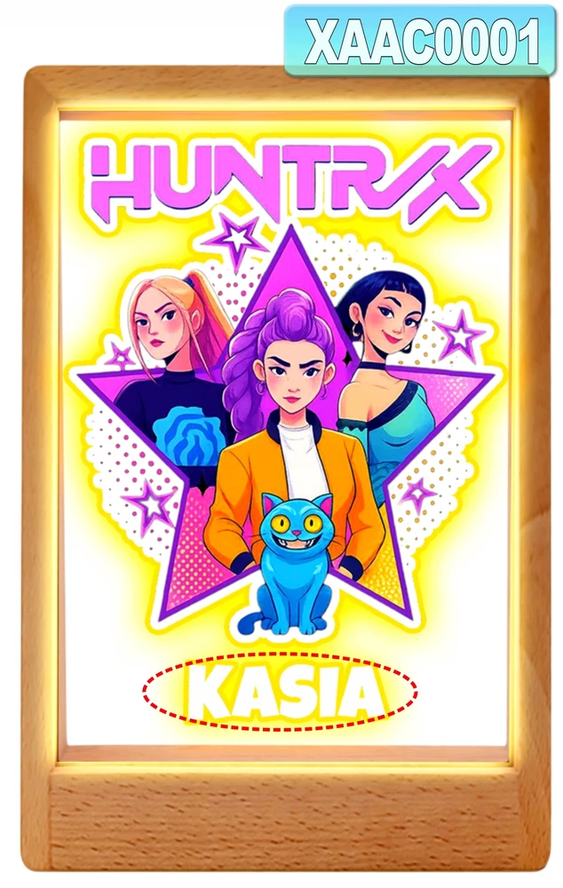 Upominki_Pl LED naktinė lempa Huntrix K-pop Huntresses Rumi Mira Zoey dovana vaikui