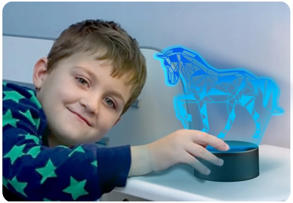 Upominki_Pl Naktinė lempa KOŃ KONIK Jeździectwo 3D LED + Pultas prezent MIKOŁAJKI święta
