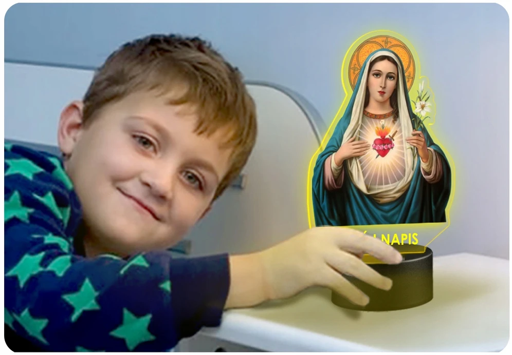 Upominki_Pl Naktinė lempa LED MATKA BOSKA BOŻA MARYJA Pultas prezent URODZINY statuetka