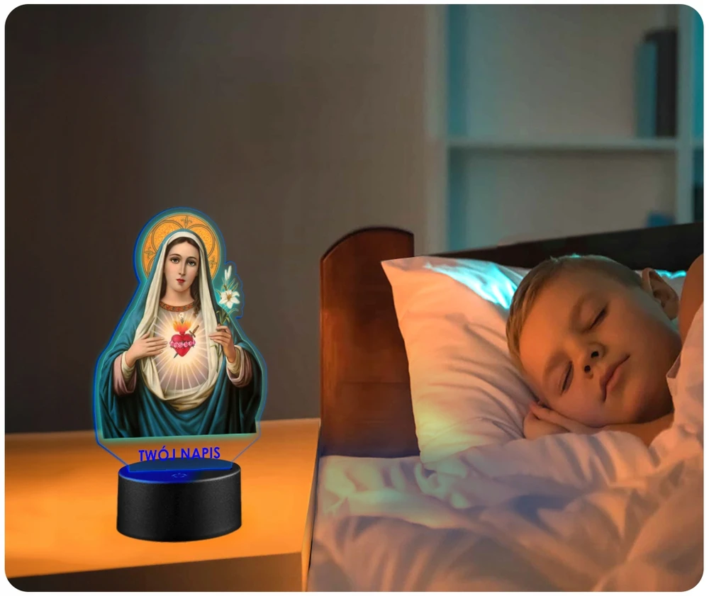 Upominki_Pl Naktinė lempa LED MATKA BOSKA BOŻA MARYJA Pultas prezent URODZINY statuetka