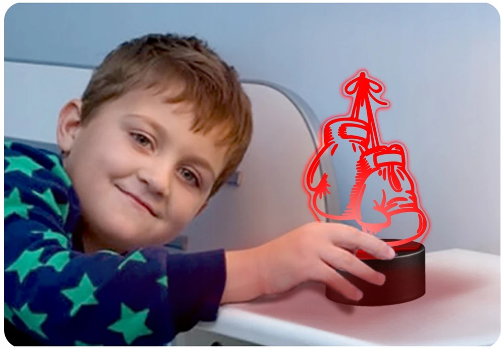 Upominki_Pl Naktinė lempa LED RĘKAWICE BOKSERSKIE 3D + Pultas prezent URODZINY statuetka