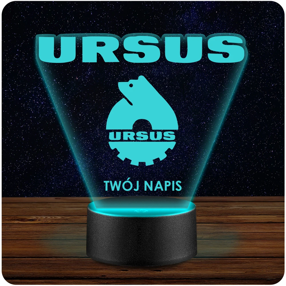 Upominki_Pl Naktinė lempa LED URSUS CIĄGNIK 3D + Pultas prezent URODZINY statuetka