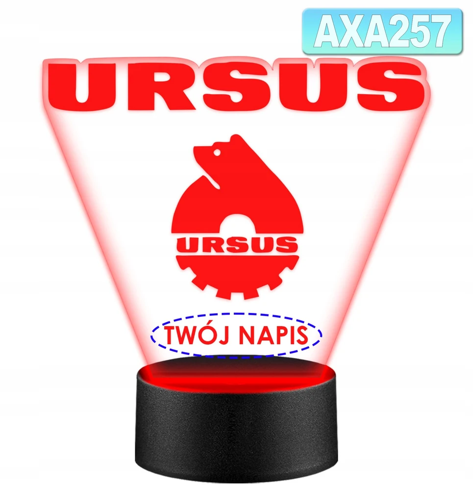Upominki_Pl Naktinė lempa LED URSUS CIĄGNIK 3D + Pultas prezent URODZINY statuetka