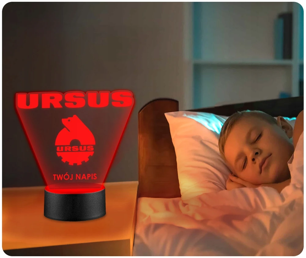 Upominki_Pl Naktinė lempa LED URSUS CIĄGNIK 3D + Pultas prezent URODZINY statuetka