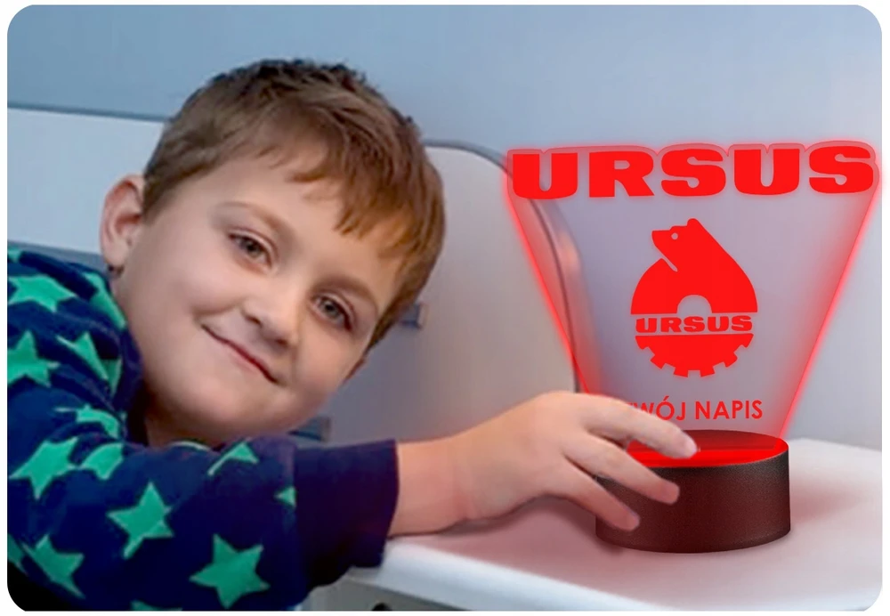 Upominki_Pl Naktinė lempa LED URSUS CIĄGNIK 3D + Pultas prezent URODZINY statuetka