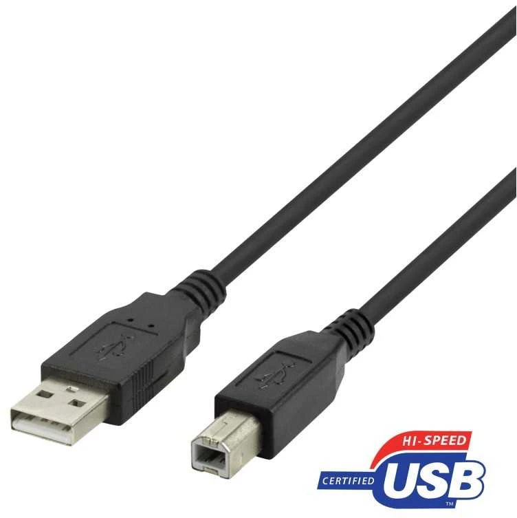 USB-B 2.0 kabelis DELTACO tinkamas spausdintuvams, 2m juodas / USB-218S-K / R00140005