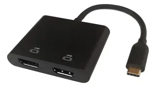 USB-C MST jungčių stotelė DELTACO 2x 4K/60Hz, HDMI x 2, juodas, 0,1m / USBC-2HDMI