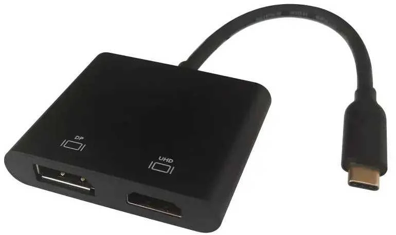 USB-C šakotuvas su HDMI ir DisplayPort jungtimis